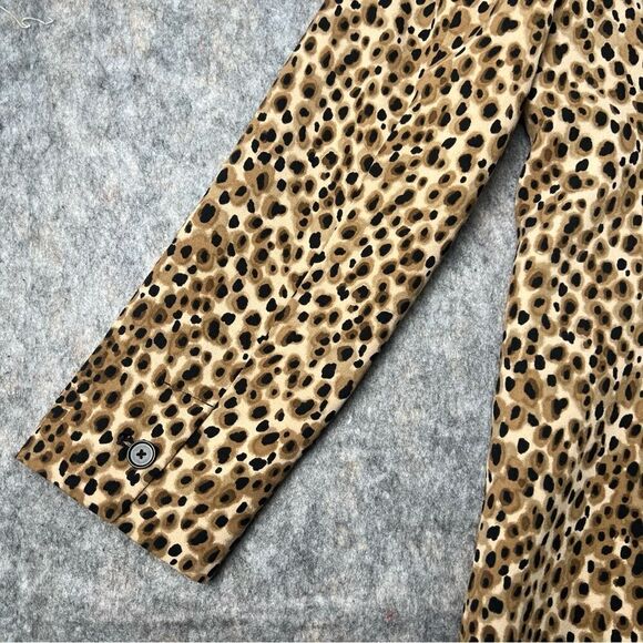 LOFT Petites Leopard Print Blazer Jacket Women’s Size 2P Tan Black - Picture 10 of 12